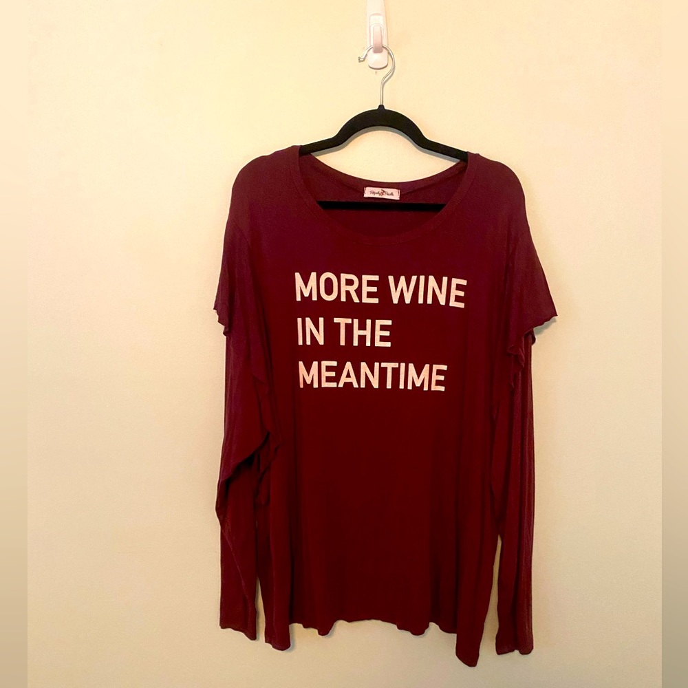 More Wine in the Meantime maroon long sleeve